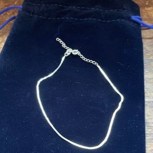 Silver anklet/wrist bracelet, 10 1/2 inches
